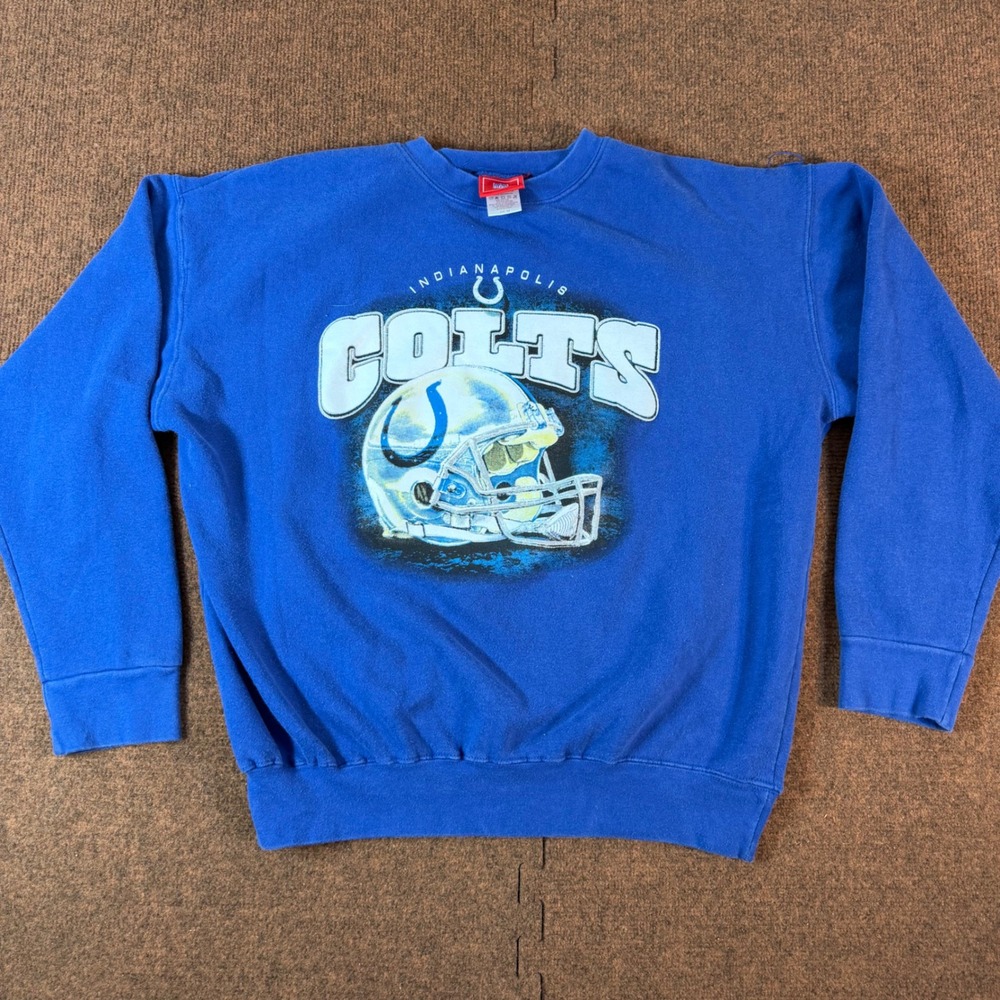 Vintage Indianapolis Colts Sweatshirt Mens XL Blue NFL Football Graphic Pullover